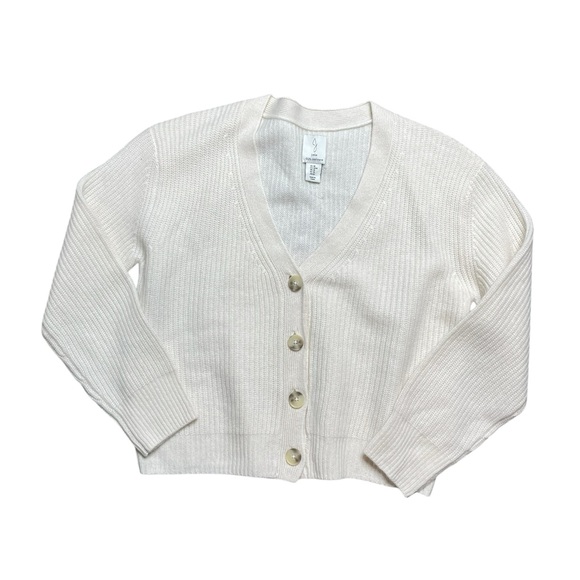 NWOT Joie Cashmere Cream Cardigan Sweater with Ribbed Edges Size Medium - Picture 1 of 4